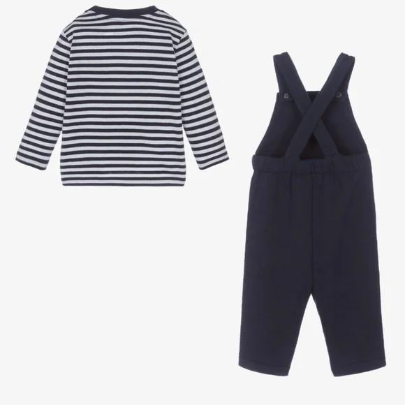 NWT Ralph Lauren Baby Boys Navy Blue Dungaree Set